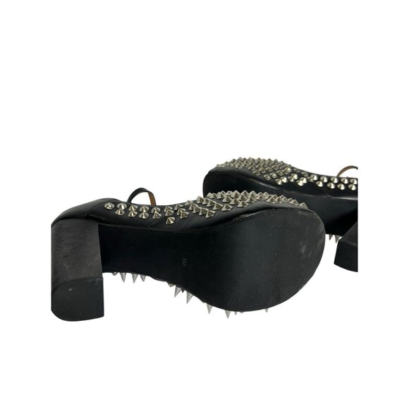 JEFFREY‎ CAMPBELL Foxy Spike Black Platform Strappy Studded Heels - US Womens 8M - Picture 7 of 8